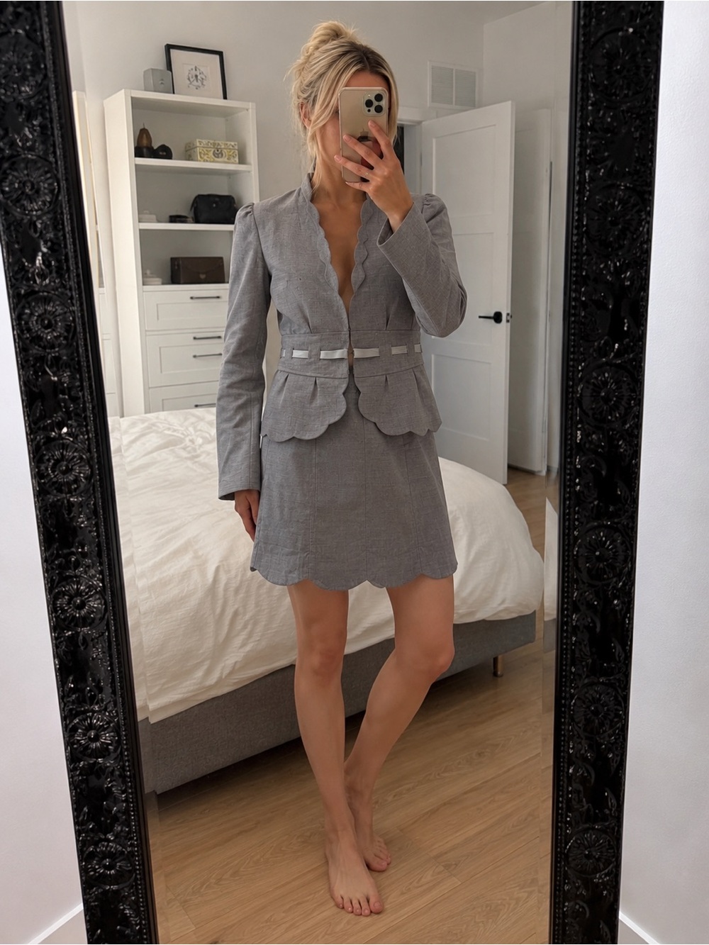 Rebecca Taylor Light Pink Label on Gray Lined Blazer - Picture 1 of 10